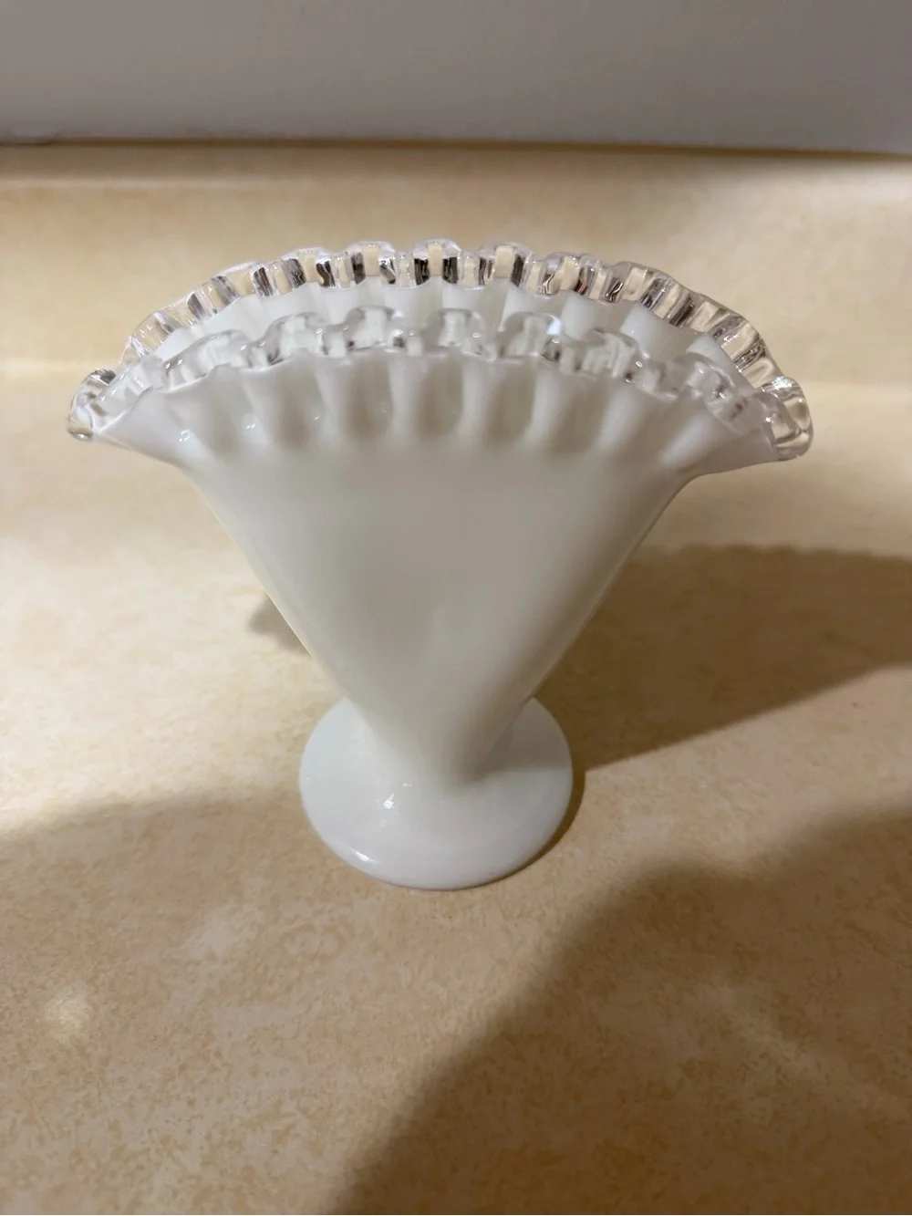 Vintage Fenton Silver Crest Mini Fan Vase
